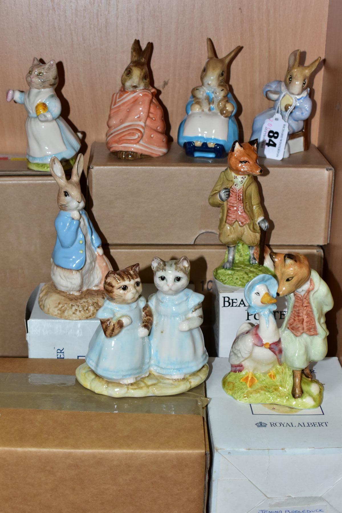 EIGHT BEATRIX POTTER FIGURES, comprising four John Beswick BP4 Cottontail, Mr Tod (boxed), Mrs