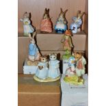 EIGHT BEATRIX POTTER FIGURES, comprising four John Beswick BP4 Cottontail, Mr Tod (boxed), Mrs