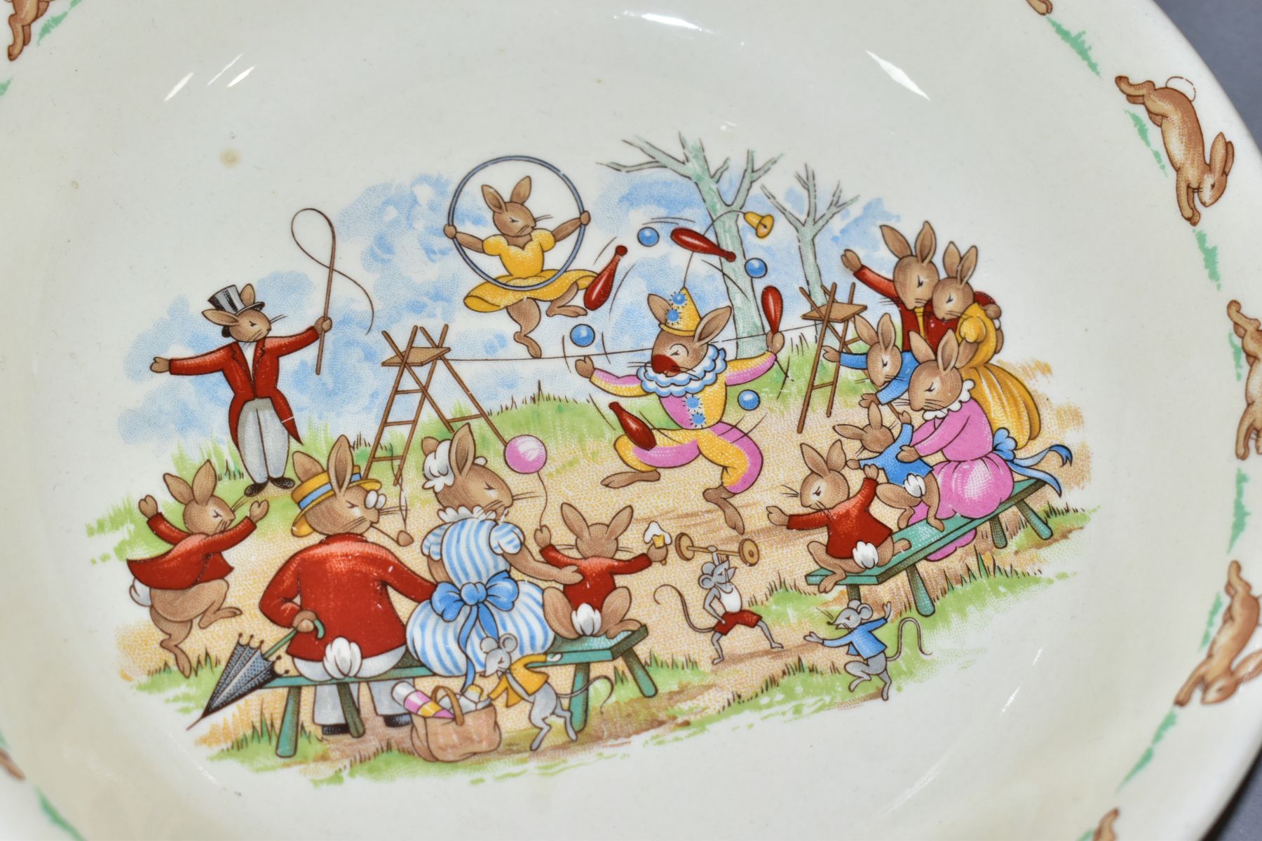 FIVE PIECES ROYAL DOULTON BUNNYKINS EARTHENWARE TABLEWARES DESIGNS BY BARBARA VERNON AND WALTER - Image 10 of 11