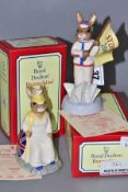 TWO BOXED ROYAL DOULTON LIMITED EDITION BUNNYKINS FIGURES EXCLUSIVELY FOR U.K.I. CERAMICS LTD,