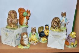 EIGHT BESWICK BEATRIX POTTER FIGUERS, all BP3b comprising Johnny Town-Mouse, Mr Jeremy Fisher, Old
