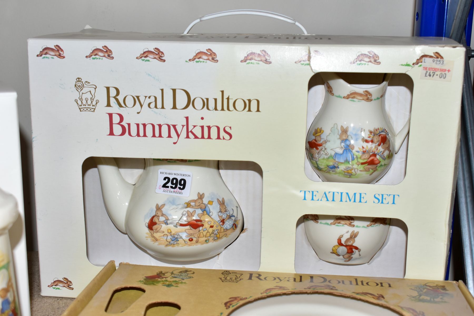 TWO BOXED ROYAL DOULTON BUNNYKINS EARTHENWARE TABLEWARE SETS, comprising a 'Tea Time set' teapot ( - Image 4 of 7