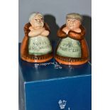 TWO ROYAL DOULTON NOVELTY CRUETS, Votes For Women D7066 and Toll For Men D7067, height 8.5cm (2) (