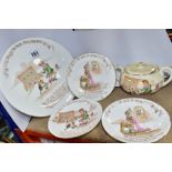 FIVE PIECES OF ROYAL DOULTON NURSERY RHYMES 'A' SERIES WARE, designed by William Savage Cooper,