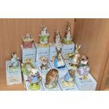 THIRTEEN BOXED ROYAL ALBERT BEATRIX POTTER FIGURES BP6, comprising And This Pig Had None, (written