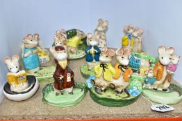 ELEVEN BESWICK FIGURES FROM KITTY MACBRIDE'S HAPPY MICE, comprising A Family Mouse no. 2526,