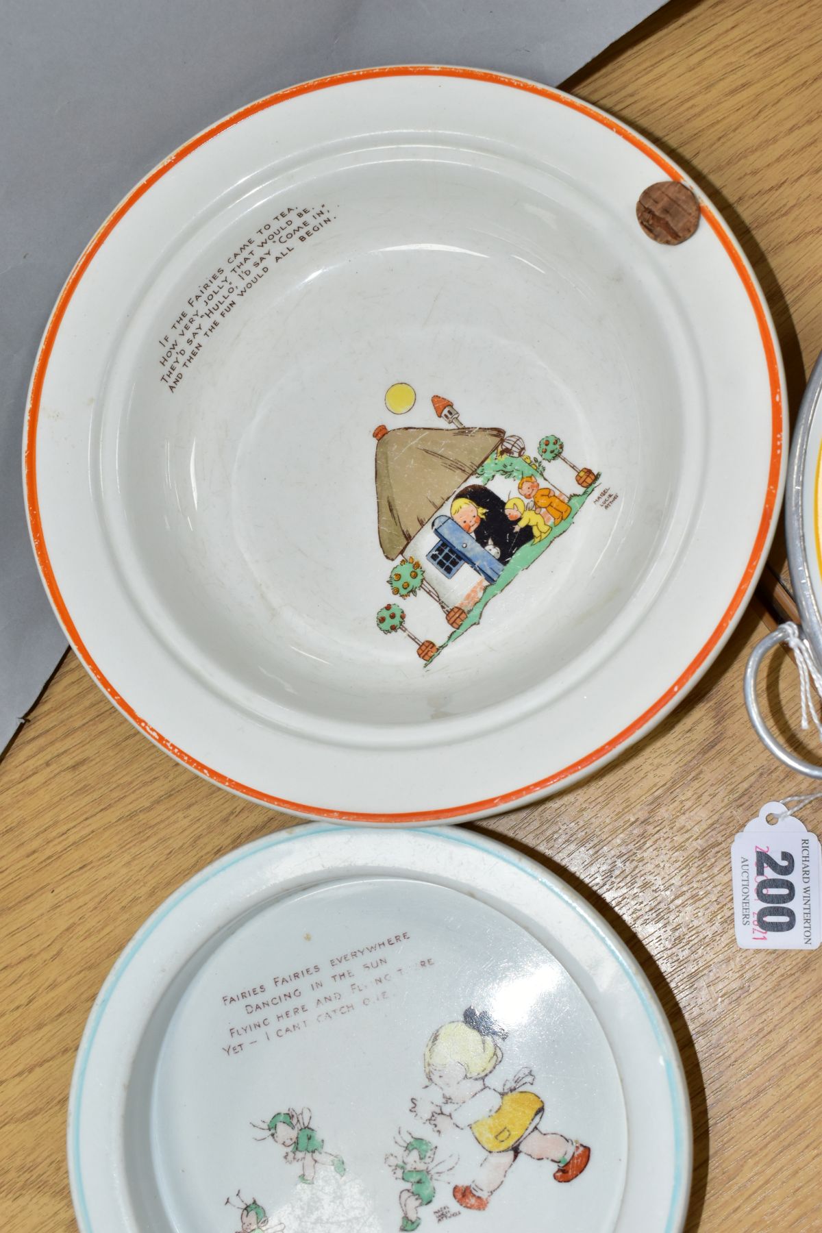 SHELLEY MABEL LUCIE ATTWELL NURSERY WARE, comprising a hot water dish with aluminium base and twin - Image 4 of 7