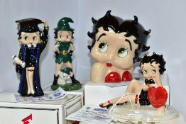 FOUR BOXED LIMITED EDITION WADE C & S COLLECTABLES BETTY BOOP FIGURES/MONEY BOX, comprising