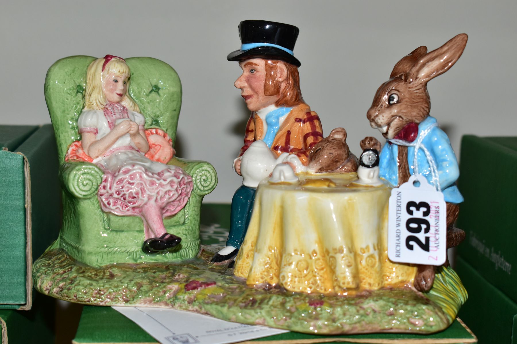 A BOXED LIMITED EDITION BESWICK WARE FIGURE GROUP FROM ALICE IN WONDERLAND SERIES, 'The Mad Hatter's