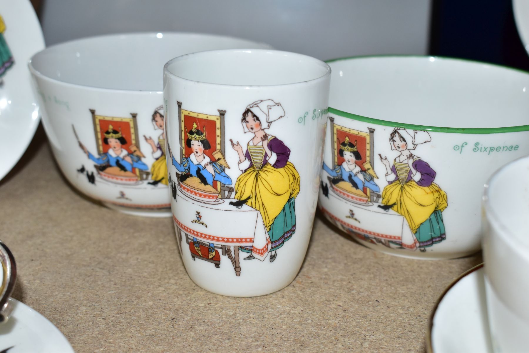 NINE PIECES OF ROYAL DOULTON CHINA NURSERY RHYMES SERIES WARE DESIGNED BY WILLIAM SAVAGE COOPER - Image 5 of 7