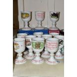 A SET OF TWELVE LIMITED EDITION ROYAL DOULTON GOBLETS, The Twelve Days of Christmas, limited to 10,