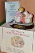 A BOXED BESWICK WARE LIMITED EDITION BEATRIX POTTER TABLEAUX, Mrs Tiggy-Winkle and Lucie P3867, no.