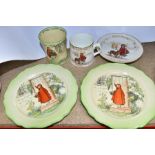 FIVE PIECES OF ROYAL DOULTON LITTLE RED RIDING HOOD SERIES WARE, comprising a waisted beaker