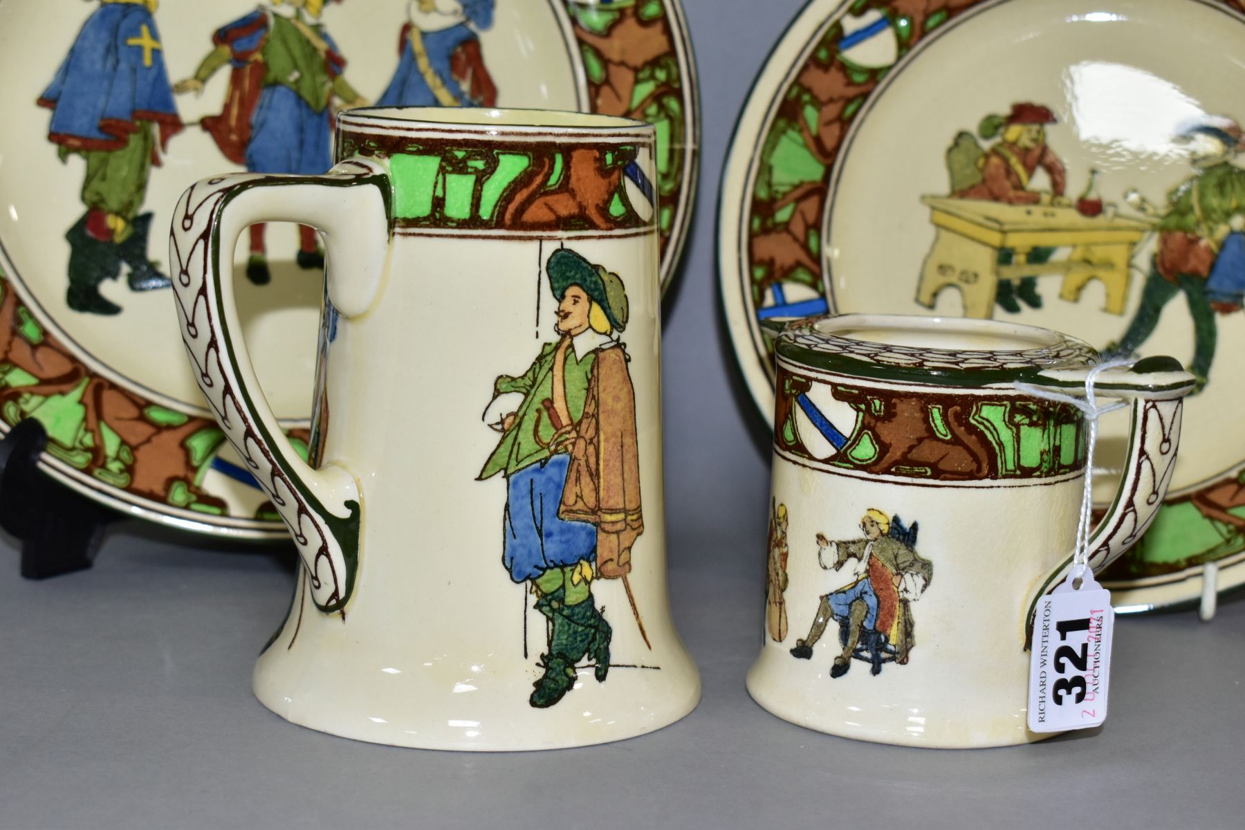 FOUR PIECES OF ROYAL DOULTON NEW CAVALIERS SERIES WARE, comprising jug 'Ever Drink Ever Dry' - Image 3 of 8