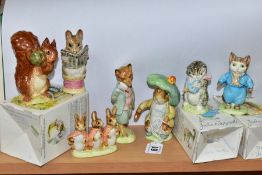 SEVEN BESWICK BEATRIX POTTER FIGURES, BP2, comprising Benjamin Bunny, Flopsy, Mopsy and