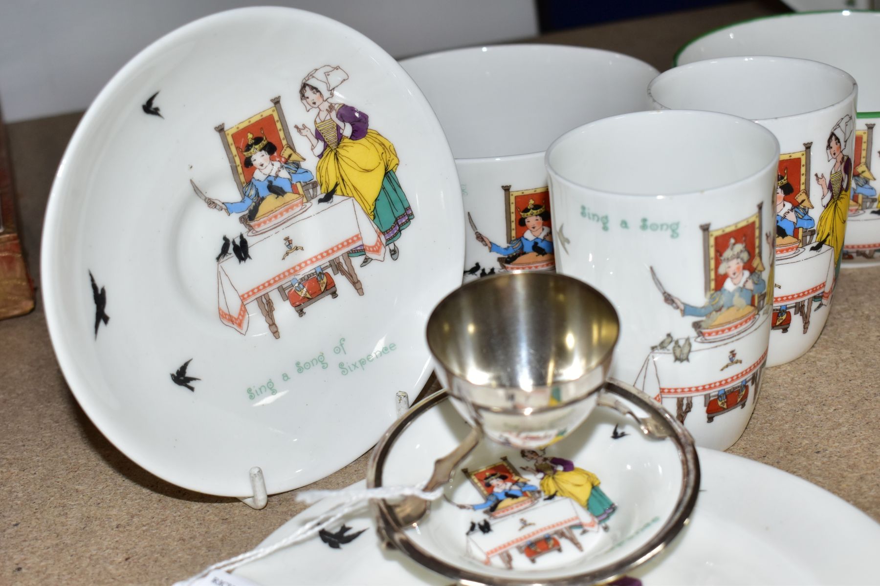 NINE PIECES OF ROYAL DOULTON CHINA NURSERY RHYMES SERIES WARE DESIGNED BY WILLIAM SAVAGE COOPER - Image 6 of 7