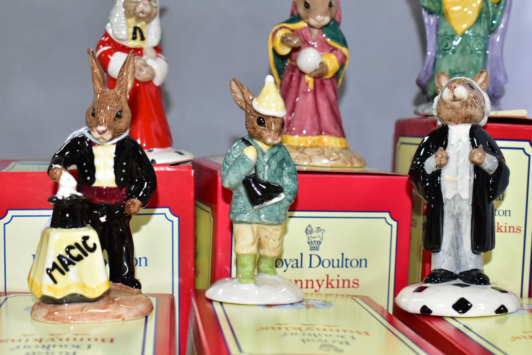 SIX BOXED ROYAL DOULTON BUNNYKINS FIGURES, comprising Magician DB126 (written label on box), Boy - Image 2 of 5