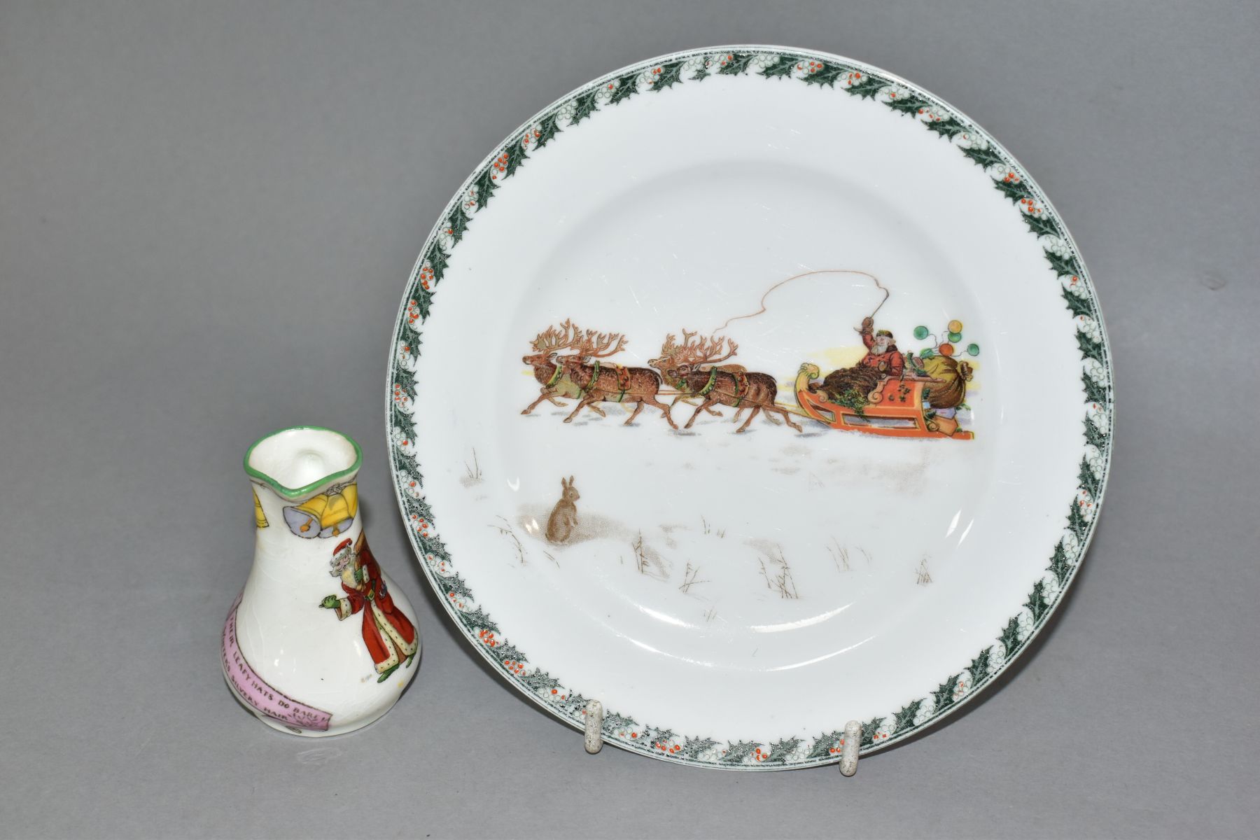 TWO PIECES OF ROYAL DOULTON CHRISTMAS - SANTA CLAUS SERIES WARE, comprising miniature jug no 5, - Image 5 of 7