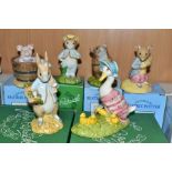 SIX BOXED BESWICK BEATRIX POTTER FIGURES, BP10a, comprising Jemima and her Ducklings, Johnny Town-