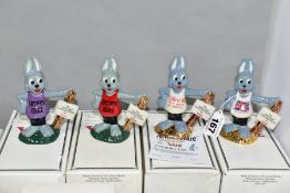 FOUR BOXED LIMITED EDITION WADE ARTHUR HARE FIGURES FROM THE TRAVELHARE COLLECTION, comprising