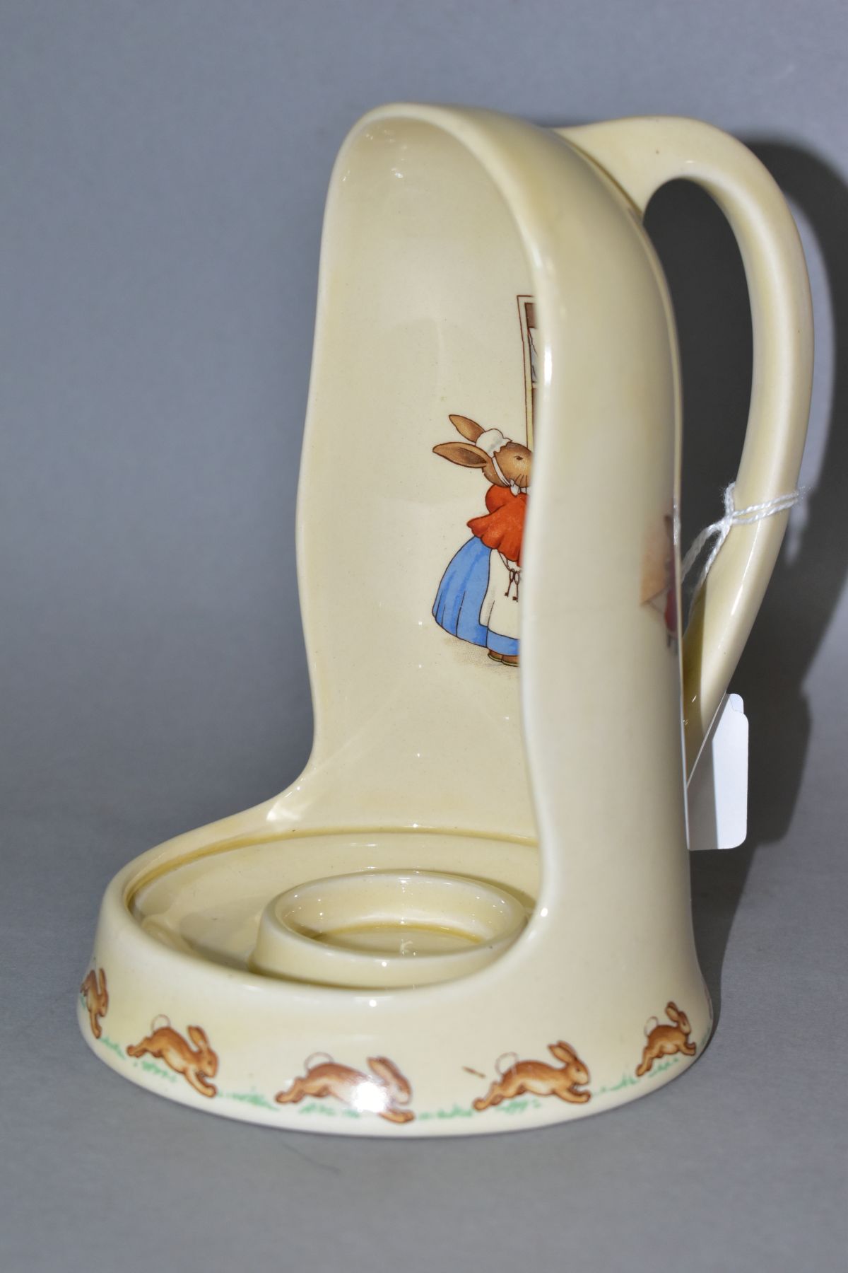 A ROYAL DOULTON BUNNYKINS EARTHENWARE CANDLE HOLDER, designed by Barbara Vernon, Bedtime In Bunks ( - Image 2 of 5