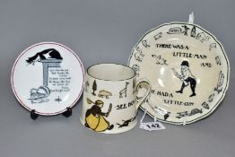 THREE PIECES OF ROYAL DOULTON SERIES WARE, comprising two Nursery Rhymes G (Toys) scenes 'Three