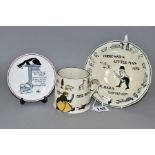 THREE PIECES OF ROYAL DOULTON SERIES WARE, comprising two Nursery Rhymes G (Toys) scenes 'Three