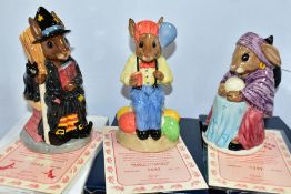 THREE BOXED ROYAL DOULTON LIMITED EDITION BUNNYKINS TOBY JUGS EXCLUSIVELY FOR U.K.I. CERAMICS LTD,