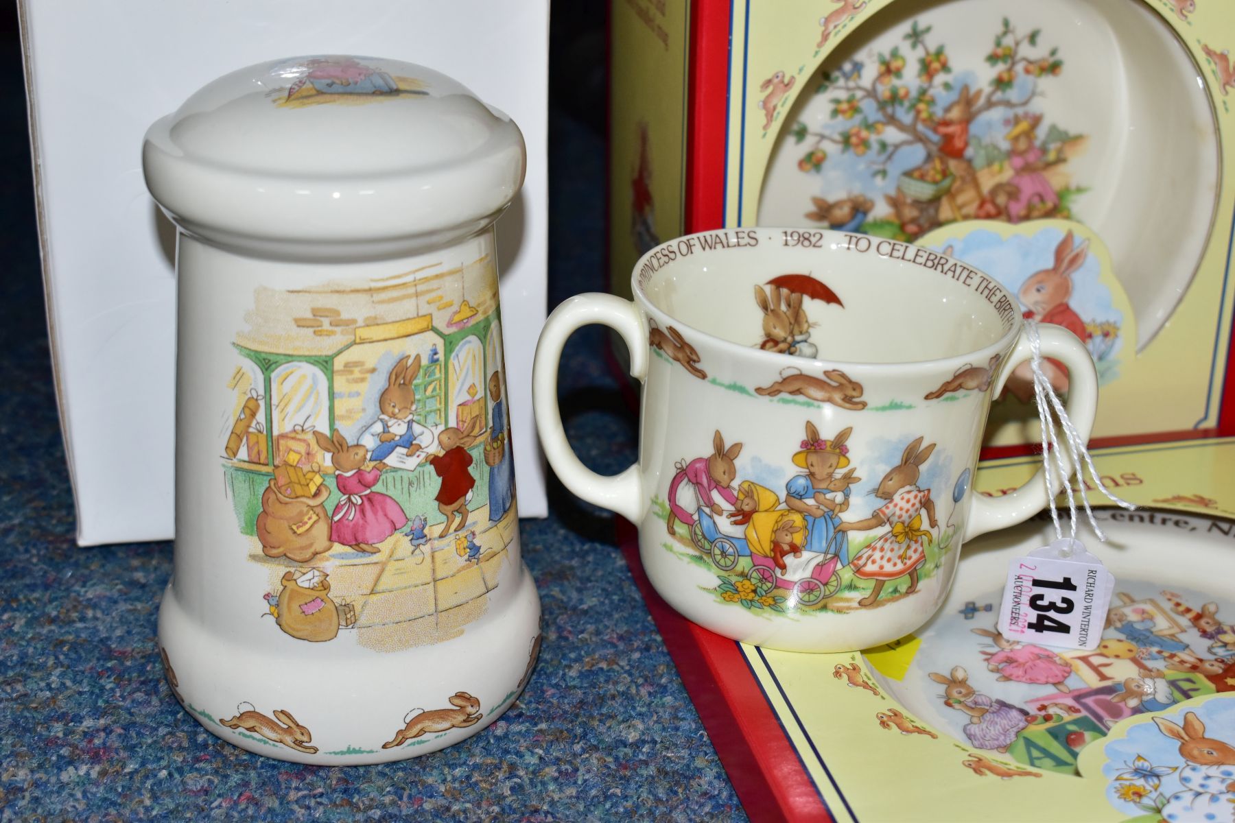 FIVE MODERN BOXED ROYAL DOULTON BUNNYKINS ITEMS AND AN UNBOXED HUG A MUG, comprising two limited - Image 4 of 5