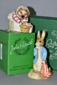 TWO BESWICK WARE BEATRIX POTTER FIGURES, comprising Mrs Tiggy-Winkle Washing BP8a and Peter and