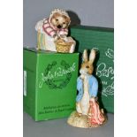 TWO BESWICK WARE BEATRIX POTTER FIGURES, comprising Mrs Tiggy-Winkle Washing BP8a and Peter and