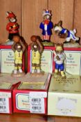 SIX BOXED ROYAL DOULTON BUNNYKINS FIGURES, American themed, comprising Home Run DB43 (box ripped),