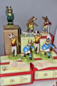 SEVEN BOXED ROYAL DOULTON SPORTING RELATED BUNNYKINS FIGURES, comprising Knockout DB30 (Golden