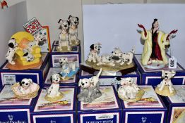 ELEVEN BOXED ROYAL DOULTON DISNEYS 101 DALMATIANS FIGURES, comprising Cruella De Vil DM1, Penny DM2,