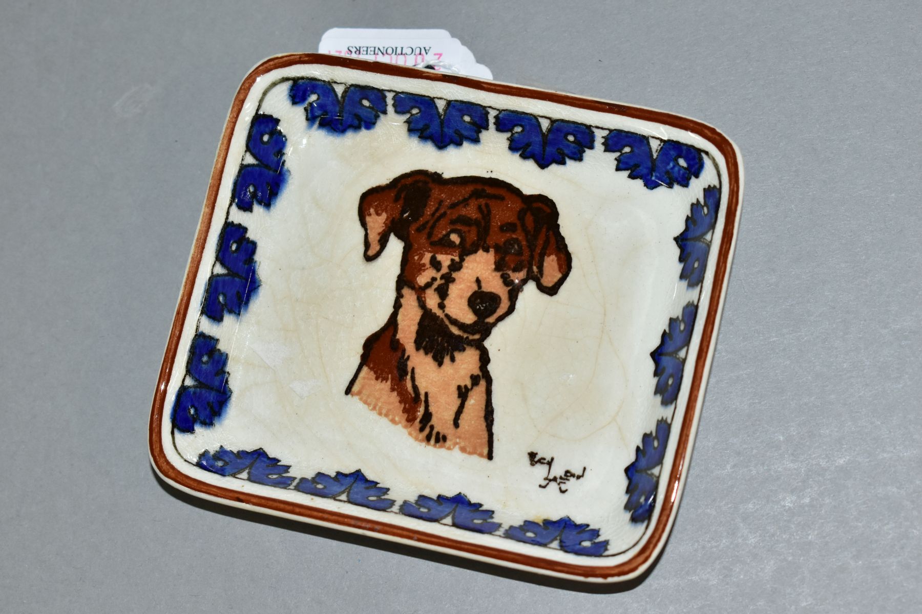 A ROYAL DOULTON CECIL ALDIN DOGS SERIES WARE PIN TRAY, depicting dog's head with an acanthus border, - Image 4 of 5