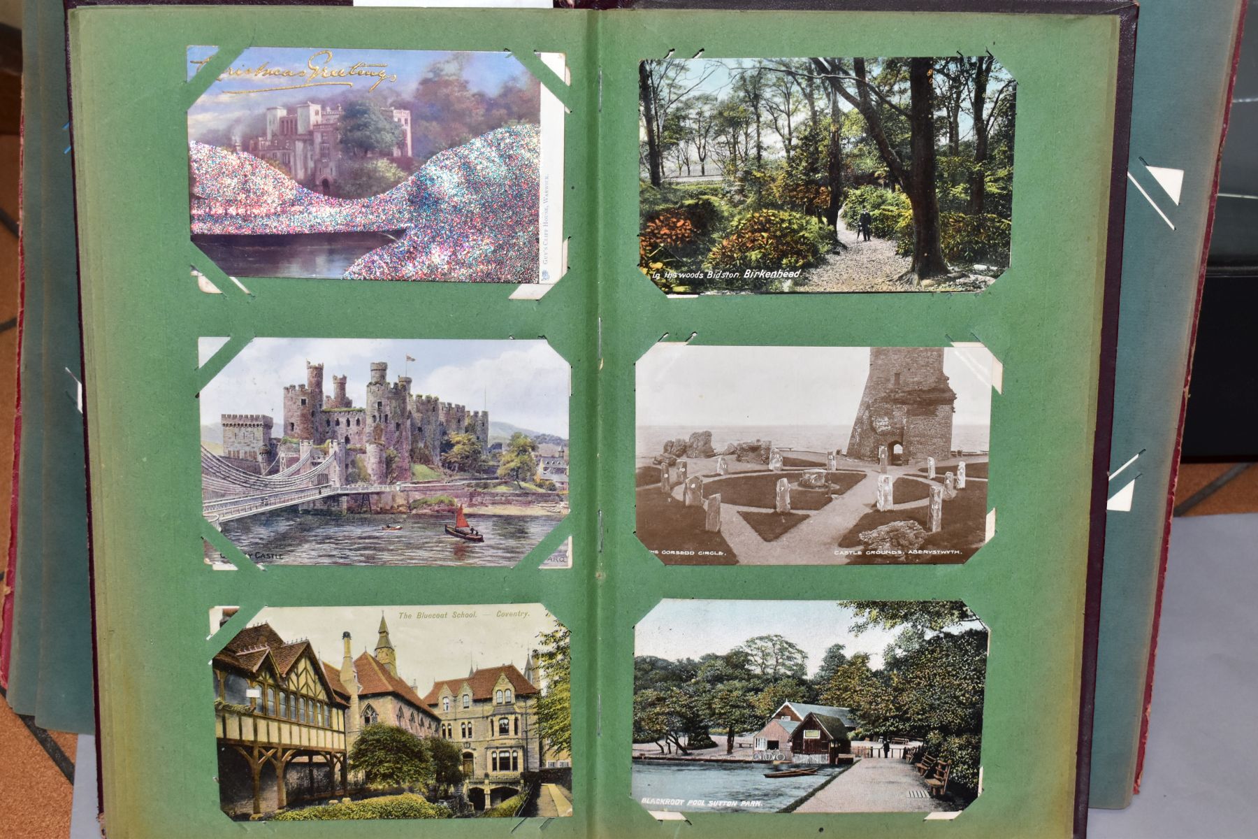 POSTCARDS, a collection of approximately 390 postcards in two albums featuring topographical scenes, - Image 14 of 15