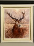 GARY BENFIELD (BRITISH CONTEMPORARY) 'NOBLE' a signed limited edition print of a Stag, 76/195,