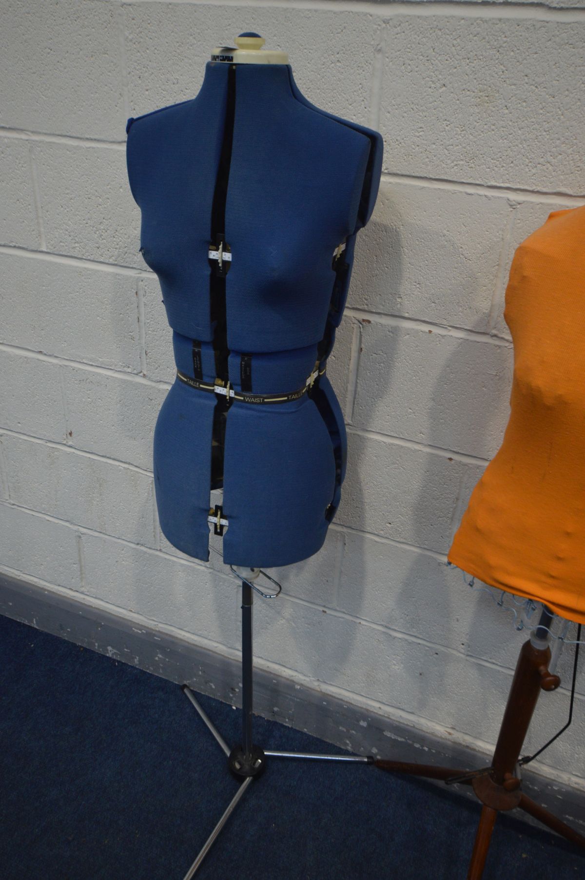 TWO DRESSMAKERS MANNEQUINS, one on a teak tripod stand - Image 2 of 3