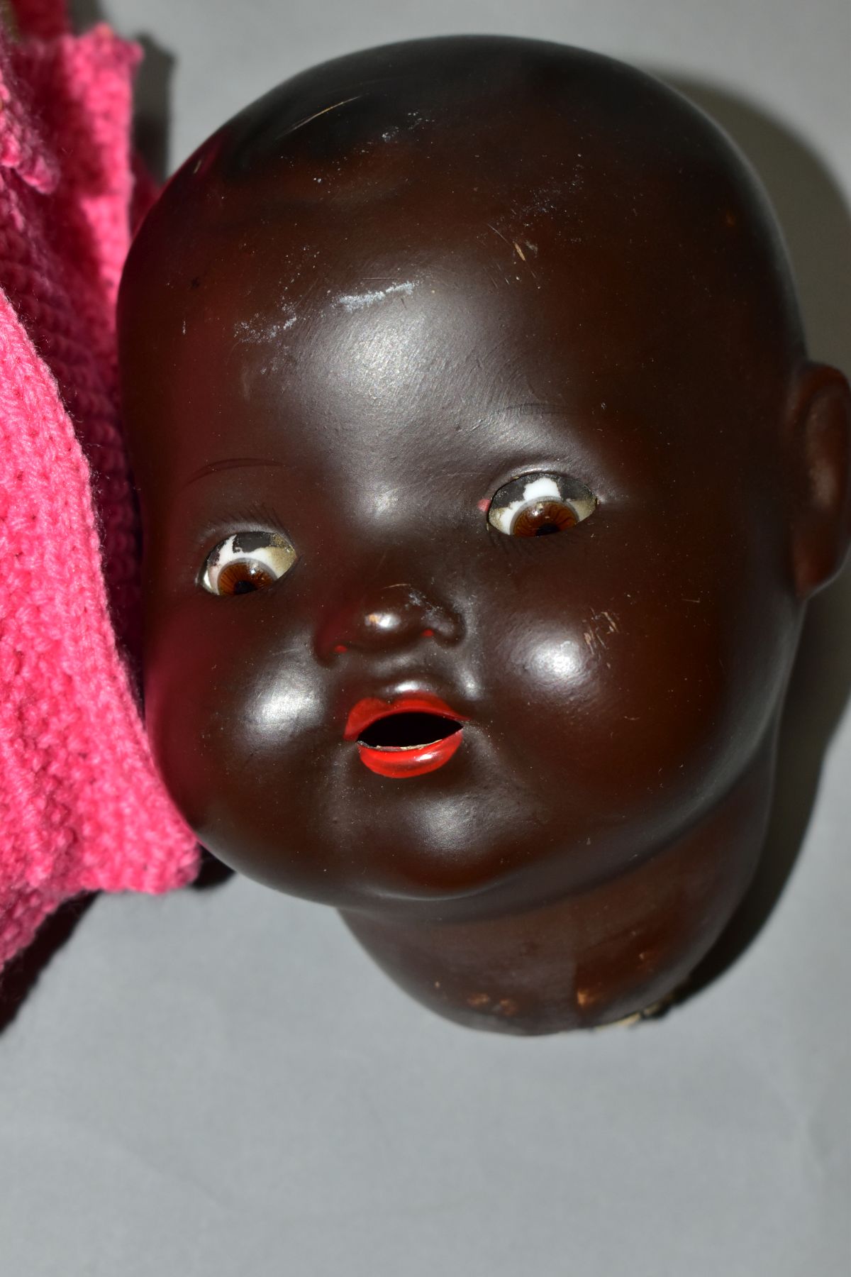 A BISQUE HEAD BABY DOLL, nape of neck marked 'Germany H W 4 350', so possibly Hugo Wiegand, sleeping - Image 5 of 7