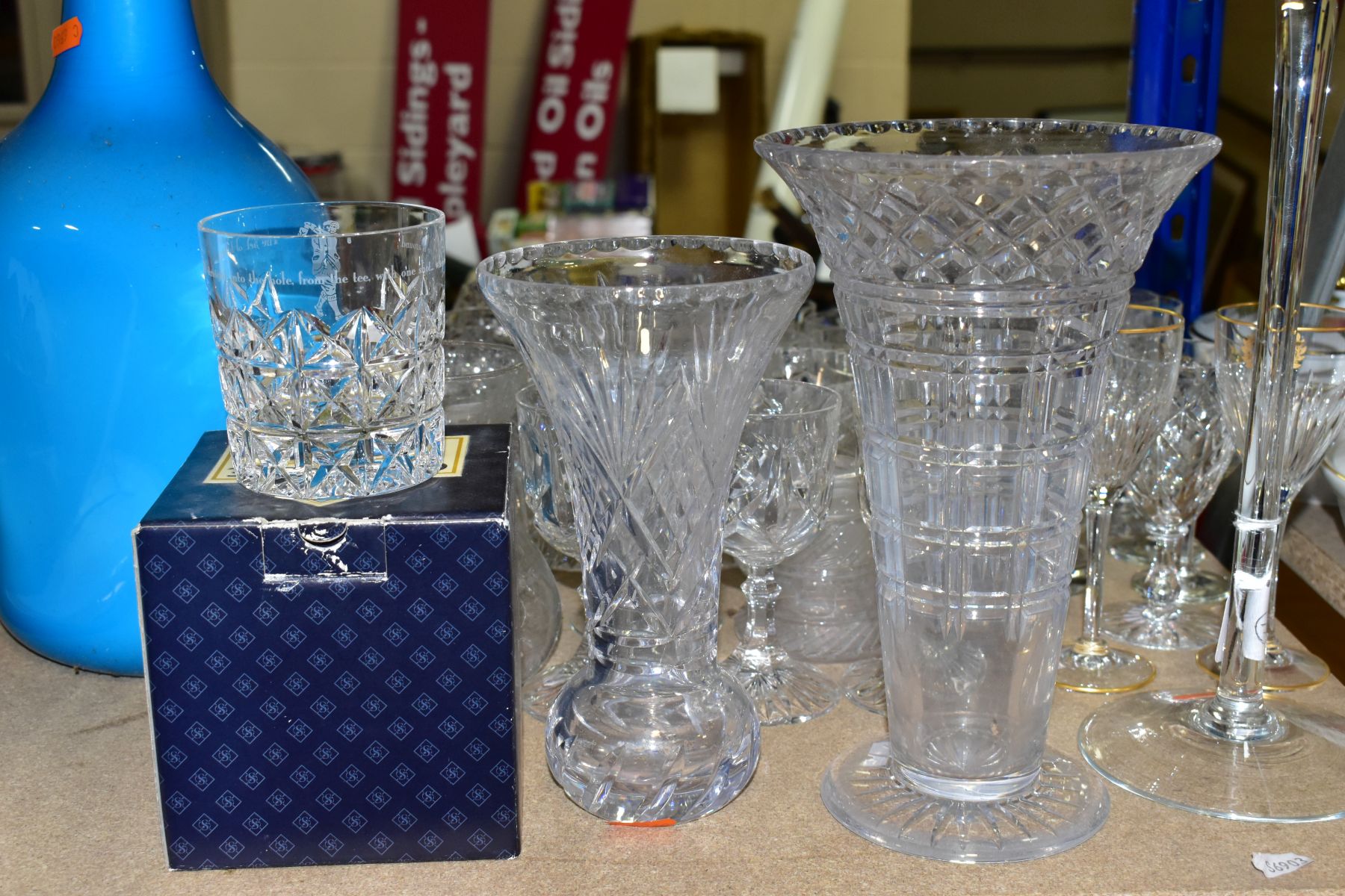 A QUANTITY OF CUT GLASS ETC, to include incomplete sets of brandy, wine and port glasses etc, - Image 9 of 10