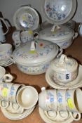 FORTY TWO PIECES OF POOLE SPRINGTIME DINNERWARES, comprising two tureens, preserve pot, six dinner