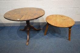 A GEROGIAN MAHOGNAY CIRCULAR TILT TOP TRIPOD TABLE, diameter 90cm x height 67cm together with a