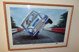 JOHN NAPPER (CONTEMPORARY), two signed limited edition Motorsport prints 'Headlight Robbery' and '