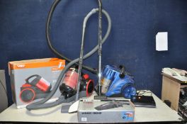 A VAX FORCE 3 ALL TERRAIN VACUUM CLEANER, A vax Mach 9 vacuum, a Black and Decker car vac along with