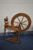 A BEECH SPINNING WHEEL