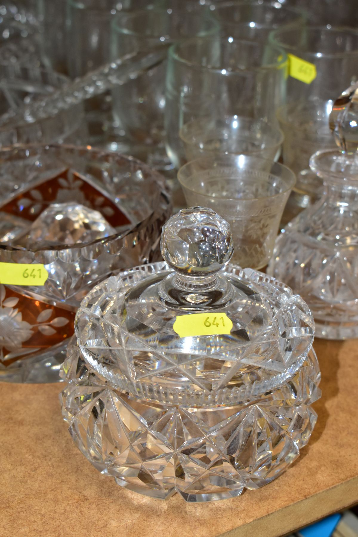 A QUANTITY OF CUT CRYSTAL AND OTHER GLASSWARES, to include a Bohemia Crystal decanter and two - Image 3 of 7