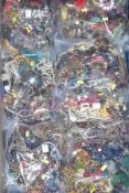 A LARGE QUANTITY OF COSTUME JEWELLERY, to include seven individual bags of mixed jewellery