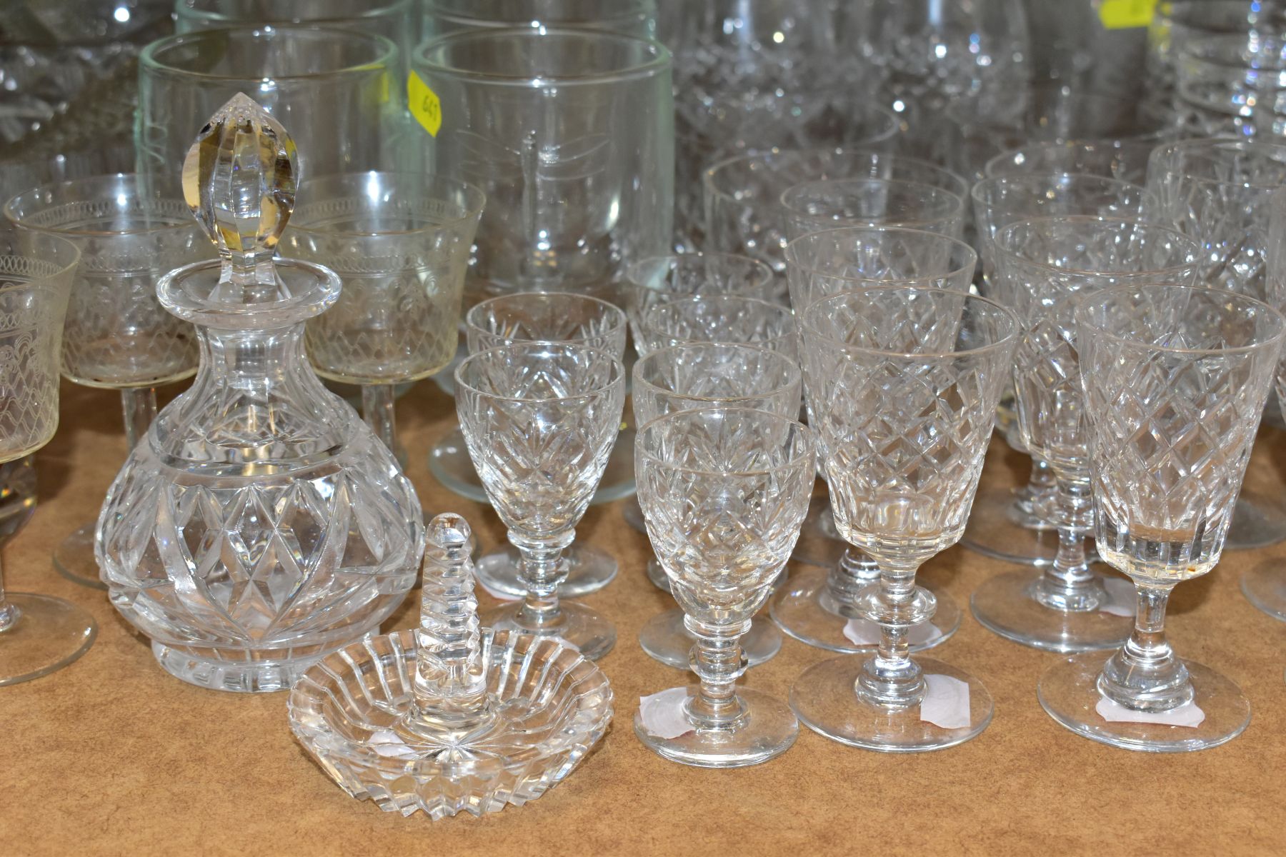 A QUANTITY OF CUT CRYSTAL AND OTHER GLASSWARES, to include a Bohemia Crystal decanter and two - Image 2 of 7