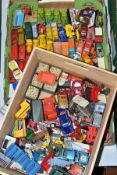 TWO BOXES OF UNBOXED AND ASSORTED DIECAST PLAYWORN MATCHBOX 1-75 SERIES SUPERFAST ISSUES, with a