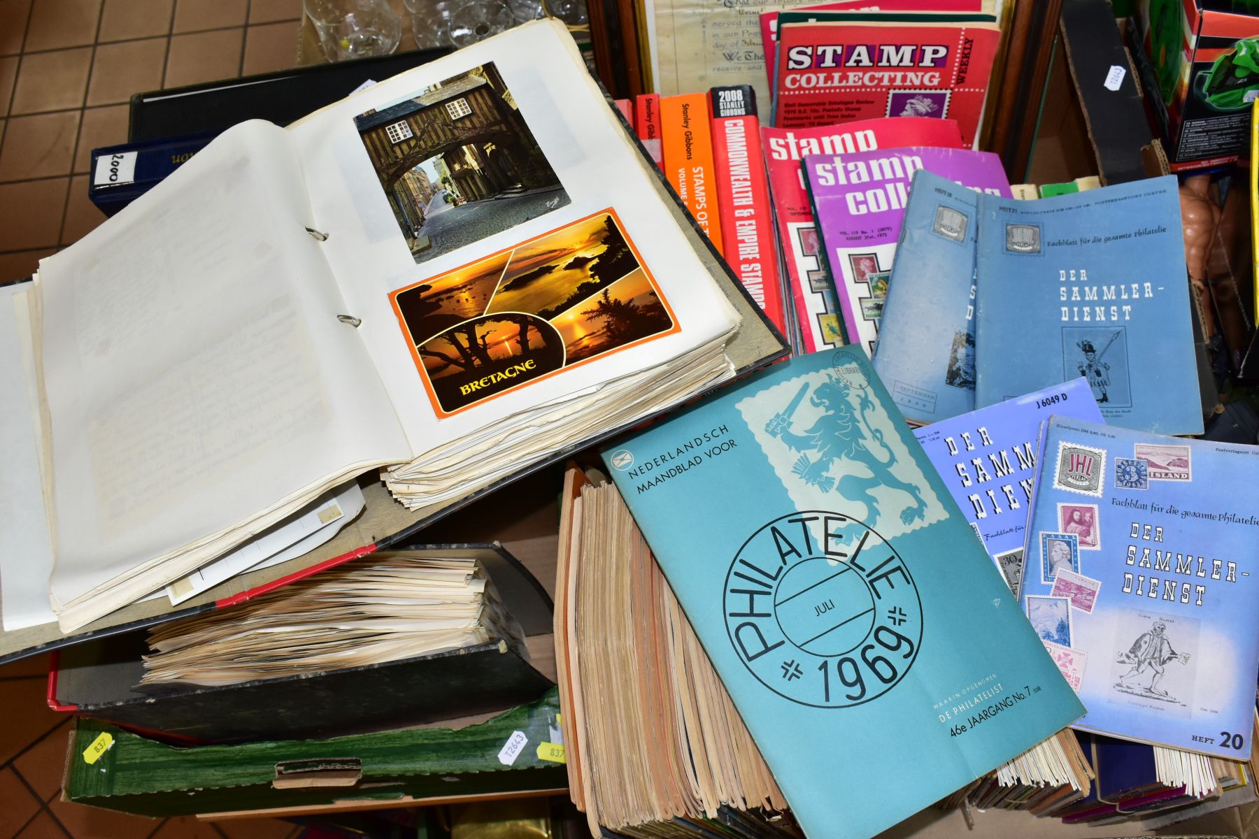 POSTAL EPHEMERA comprising one box of British and Continental Stamp / Philatelic Magazines, Gibbon's